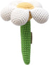 Baby Rattle, White Daisy Flower - Soft and Safe for Infants
