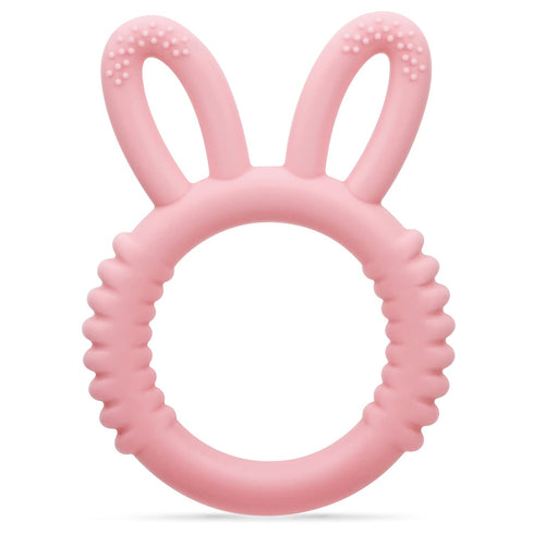 Silicone Babies Teethers, Baby Teething Toys for Soothe Sore Gums, BPA Free, Easter Gifts for Boys and Girls, Pink