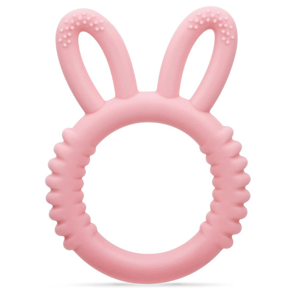 Silicone Babies Teethers, Baby Teething Toys for Soothe Sore Gums, BPA Free, Easter Gifts for Boys and Girls, Pink