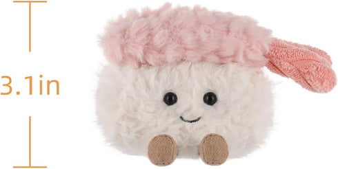 3.5 Inches Apricot Lamb Sushi Plush Food Plushies Stuffed Animals for Kids, Soft Cute Plush Toys for Baby Girl and Boy