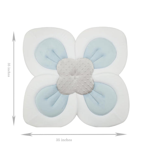 PandaEar Soft Flower Petals Baby Bath Pad - Essential Shower Gift for Infants (Blue)