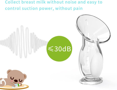 4oz/100ml Silicone Manual Breast Pump - Capacity, Food Grade, Soft Bottle for Gentle Breast Milk Collection