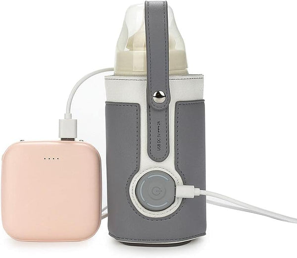 Keenso Baby Bottle Keep Warm Cover,3 TemperaturePortable Baby Bottle Warmer with USB