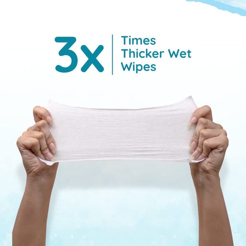 Mother Sparsh 99% 72 pcs/pack Pack 2 Pack) Pure Water (Unscented) baby wipes I Natural Plant made cloth - Super thick I