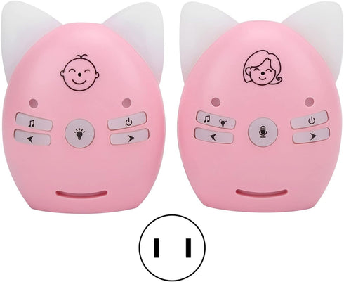 Home Safety Baby Monitor Pair Walkie-Talkie with Night Light Sound Monitor for Family Communication 100-240V(US 110-240V)