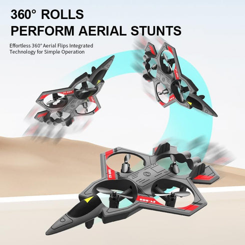 360 RC Planes with Light, Remote Control Airplanes, RC Airplane Fighter Jet, Flip, Stunt Roll, Drones for Men, Remote