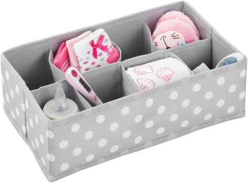 Drawer/Closet Set 5 mDesign Soft Fabric Dresser Divided Storage Organizer Bins for Nursery - Holds Blankets, Bibs