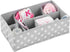 Drawer/Closet Set 5 mDesign Soft Fabric Dresser Divided Storage Organizer Bins for Nursery - Holds Blankets, Bibs