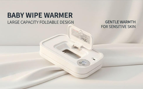 Pssopp Foldable Baby Wipe Warmer, Large Capacity Smart Temperature Control Foldable Wipe Dispenser for Nighttime