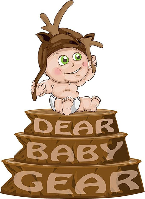 Dear Baby Gear Bears Deluxe Baby Blanket - Double Layer, Milestone & Newborn Gifts - Red, Black Bears, Gray Dot - 40" x