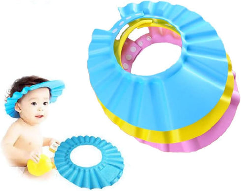 Lcarege 3PCS Baby Bath Soft Cap Adjustable Soft Bath Cap Shampoo Protection Products for Baby Kids Child Shower
