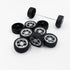 URIMPAVIDO 10PCS 40mm (3X40mm) Toy Car Wheels Rubber Tire Wheels with Metal Shaft for RC Car Truck DIY Model Toy Wheel