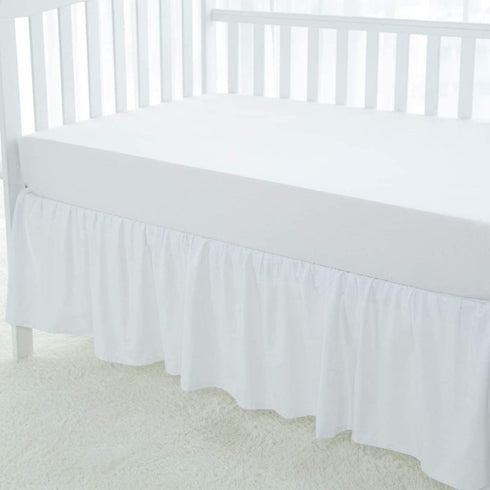 Love2Sleep 100% 800 Count, (24" 38"+10") Inch Dust Ruffle Crib Skirt, Egyptian Cotton Thread Mini Crib Size x Drop