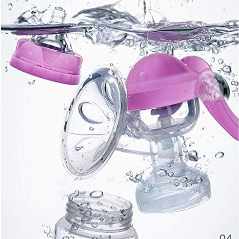 JADE KIT Manual Breast Pump, Adjustable Suction Silicone Hand Pump for Breastfeeding, Purple