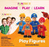 FUNERICA Community Helpers Figures for Kids, Firefighter, Construction Worker, Police Officer Toy Figurines
