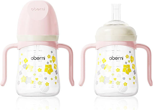 Oberni Toddler Sippy Cup 10oz, Weighted Straw Baby Drinking Water Bottle with