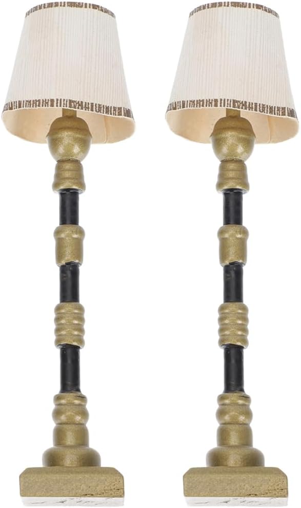 MAGICLULU 2 Pcs Miniature Dollhouse Floor Lamp LED Light Furniture for Dolls House