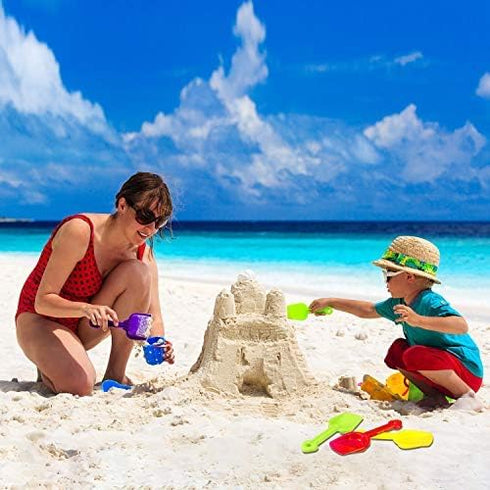 Gejoy 12 7.7'' Summer Pieces Colorful Beach Sand Shovels for Kids, Plastic Scoop for Toddlers Outdoor Digging Play