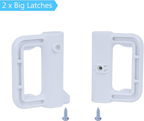 Retractable Baby Gates Extra Wide Baby Gate Replacement Parts Kit Retractable Dog Gate Full Set Wall Mount Accessories Extra Long Baby Gate Hardware with Brackets, Latches, Hooks, Screws, White
