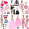 15 Pieces 11.5 Inch Girl Dolls Fashion Pack 6 Set Doll Clothes with Chic Suits, Party Gown, Shoes & Accessories