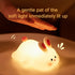 Ocegaoem Dimmable Bunny Night Light, Cute Silicone Rabbit Lamp, LED Nursery Nightlight, Rechargeable Touch Control