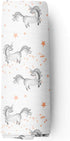 Aenne Baby Muslin Swaddle Blanket for Boys & Girls, Infant Toddler Quilt, Luxurious Wrap, Soft and Silky Stroller & Nursing Cover, Dancing Unicorns and Stars Blankie, Large 47"x 47", 1 Pack by Aenne Baby