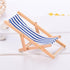 3pcs 1:12 Miniature Foldable Wooden Beach Chair, Mini Deck Chair, Indoor Outdoor Furniture Accessories with Red/Blue