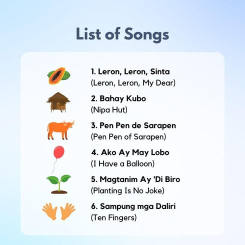 I Love to Sing in Tagalog: Nursery Rhymes, Press and Play Interactive Song Book, Tagalog for Toddlers, Tagalog Baby