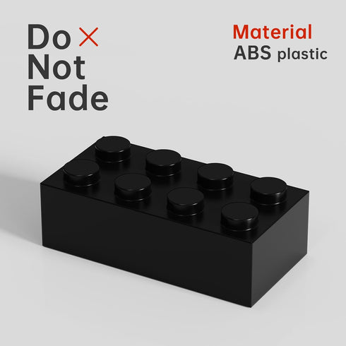 Classic Bulk Brick Block 2x4, 200 Piece Building Brick Black, Creative Play Set Compatible with Lego Parts and Pieces