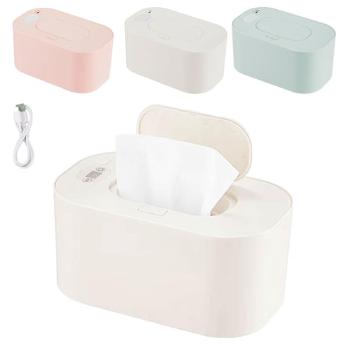 Generic Baby Wipe Warmer,Portable Large Capacity Wipes Warmer Dispenser with LED Display,USB Powered,with