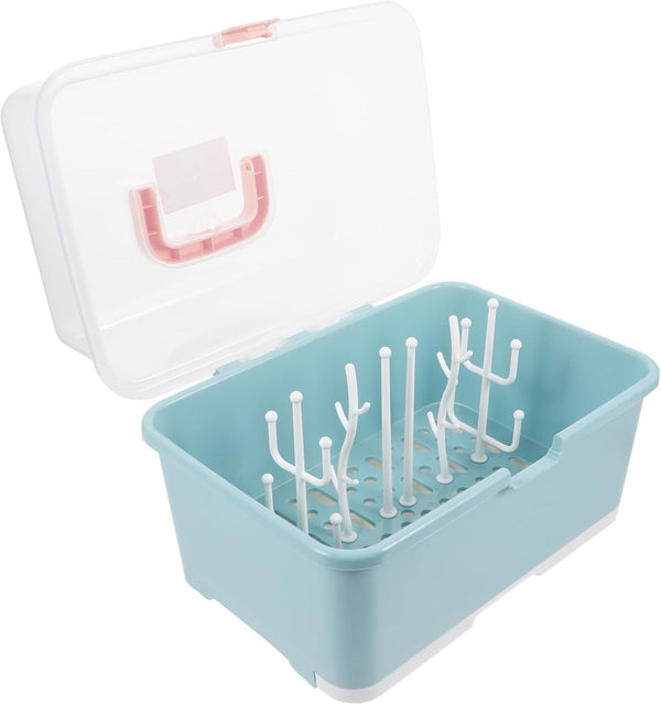 Milisten Bottle Drying Box with Lid Sealed Storage Case for Pacifiers and