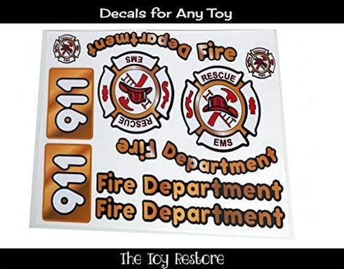 Firetruck Replacement Decals for DIY Emergency Ride-on Car