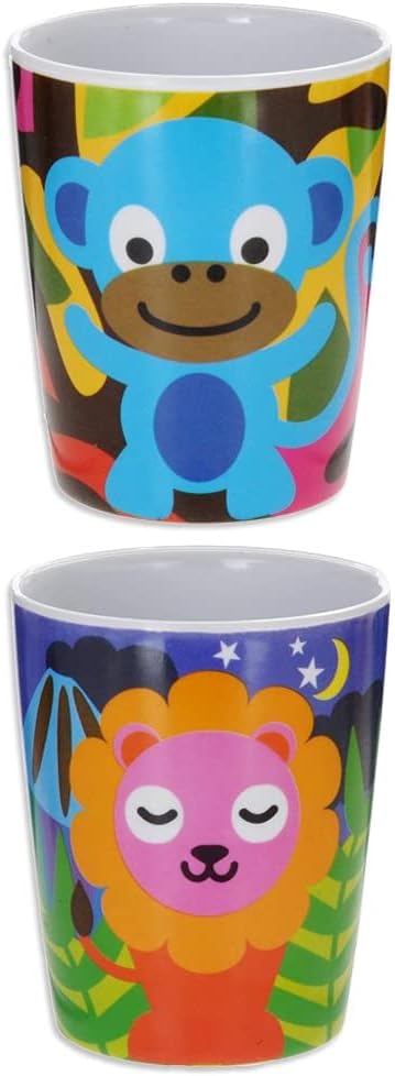 French Bull 4pc Toddler Kids Feeding Set, BPA Free Melamine Tableware, Jungle