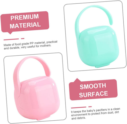 Set 2 Yardwe Portable Pacifier Box for Infants Pcs Lidded Soother Case Dustproof Design Convenient Travel Storage