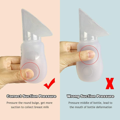 Wanateber 2 Pack 100% Silicone Manual Breast Pump with Protective Lid, Food Grade Silicone, Whole Shaped Technology