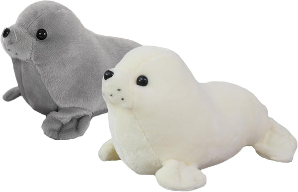 2PCS Cute Seal Plush Stuffed Animal Toy Pillow - Kawaii Doll Gifts for Kids
