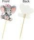 Yuntop 36 Pink Elephant Cupcake Toppers - Baby Shower, Birthday Party Supplies, Cute Baby Girl Cake Decorations