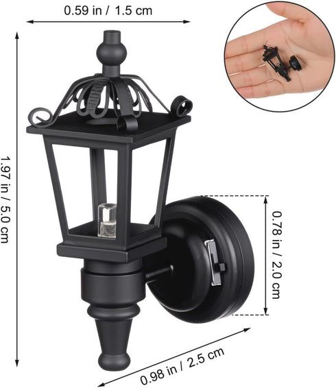 2pcs 1: 12 TOYANDONA Dollhouse LED Wall Sconces Scale Wall Lamp Simulation Miniature Furnitures for DIY Dollhouse