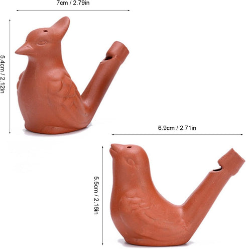 KVMORZE 2Pcs Bird Water Whistles, Funny Ceramic Water Whistles, Warbler BirdWhistles Noise Makers, Purple Clay Pottery