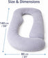 Generic 140x80cm Luxury U Shaped Body Pillow for Pregnancy - Soft Velvet Maternity Pillow for Sleeping & Nursing