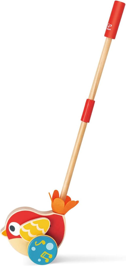 Hape Lilly Musical Push Along | Wooden Push Along Baby Walking Bird,