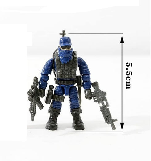 Special Forces Mini Military Action Figure with Weapons, 8 PCS Multiple Movable Joints SWAT Police Figure