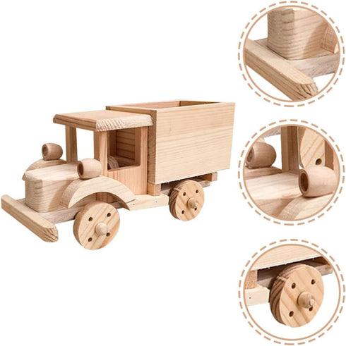 Kisangel Christmas Decorations 2 Sets Wooden Car Model 3D Unfinished Puzzles Build Car Kit Science Experiments Educational Building Table Art Decoration Craft for Home Ornaments Christmas Ornaments