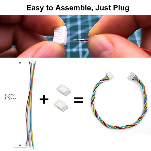 GH1.25 Connectors and Pre-Crimped Silicone Cables for JST GH 1.25mm, Compatible with Pixhawk 6C 6X