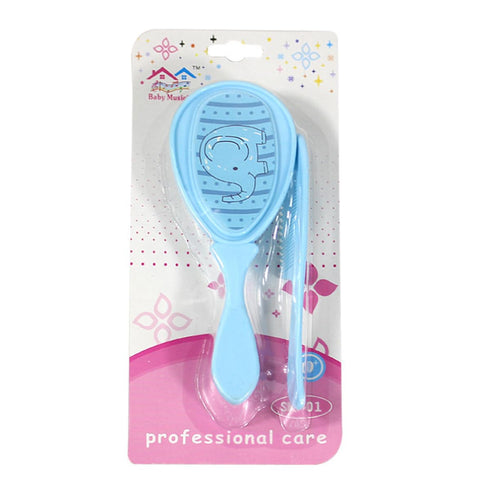 Baby Brush and Comb Set, Soft Comb Brush Combination, Blue Toddler Comb, Children Massage Care, Infant Hair