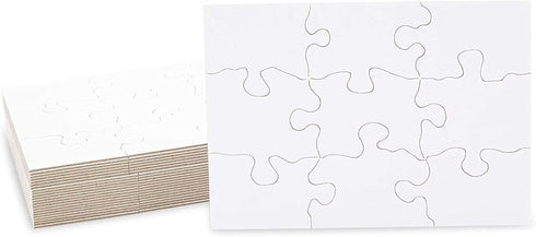 Bright Creations 24 Sheets Blank Puzzles for DIY, 5.5 x 4 Inch Jigsaw Puzzle Pieces, Bulk Arts and Crafts Projects