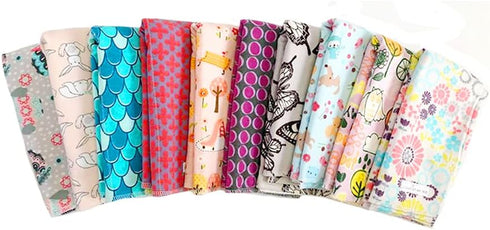 Set, (6-Count, Random Print - Baby Burping Cloth Gift Soft and Absorbent, Trifold Spit Up Rags for Infants, XLarge