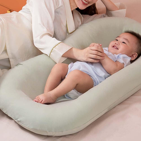 DAOLUAN 0-18 Baby Lounger for Newborn Babies Months, Bionic Organic Lounger for Baby, Soft Cotton Breathable Infant