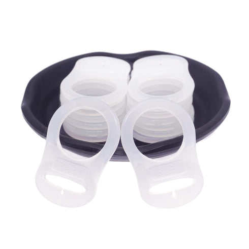 Dummy 10pcs Soft Silicone Adapter Rings Baby Pacifier Clips Holders for Button Style Soother Teething Ring (White)