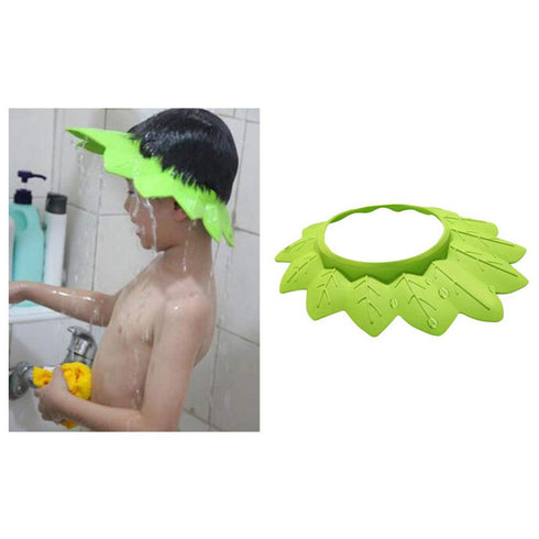 Baby Shower, Soft Baby Bath Head Leaf Shaped Elastic Bath Safety Hat Shower Visor Bathing Hat for Toddler Baby Kids Children Washing Hair